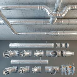3D model Set ventilation pipes