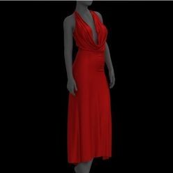 3D model Womens Red Silk Dress