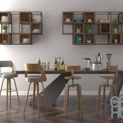 3D model Bar Tables and Chair