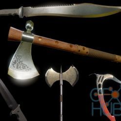 3D model Cubebrush – Melee pack VR / AR / low-poly 3D model