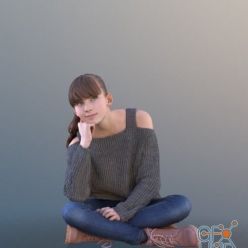 3D model Casual girl Lisa Sitting
