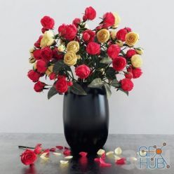 3D model Bouquet of red and yellow roses