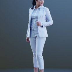 3D model Amaya: business woman in light suit (3d-scan)