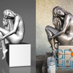 3D model Girl on box – 3D Print
