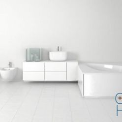 3D model White set of plumbing and furniture