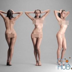 3D model Naked Woman Standing Scanned
