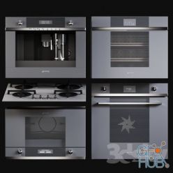 3D model Kitchen Appliances set Smeg Linea