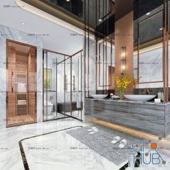 3D model Modern Bathroom Interior Scene 02
