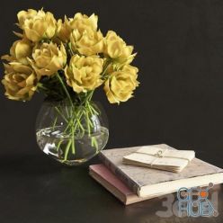 3D model Yellow bouquet and book