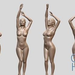 3D model Cubebrush – Sexy female model 3D print and Anime Girl type 4 Highpoly with base mesh