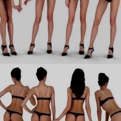 3D model Sexy Girls Posing in Lingerie