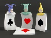 3D model Card clowns figurines