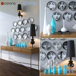 3D model Piero Fornasetti decorative set