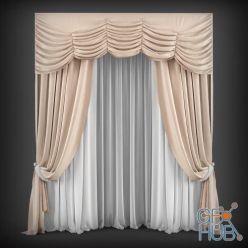 3D model Curtains in a tender colours