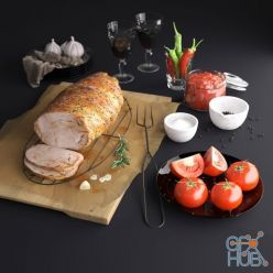 3D model Roast Pork (max 2010, fbx)