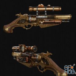 3D model Steam Punk Gun PBR