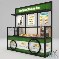 3D model Self-service fruit juice cart