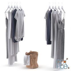 3D model Clothes with basket