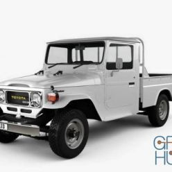 3D model Toyota Land Cruiser (J40) Pickup 1979