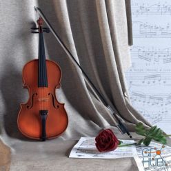 3D model Composition with violin