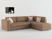3D model Corner sofa with shelf