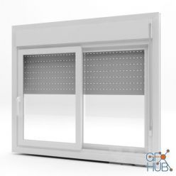 3D model PVC Windows with shutter