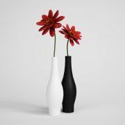 3D model Gerberas in vases