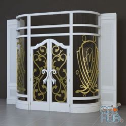 3D model Convex door portal with ornament
