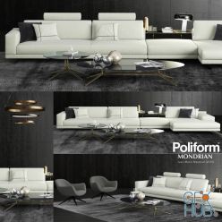 3D model Mondrian sofa by Poliform