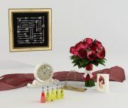 3D model Decor set with red roses