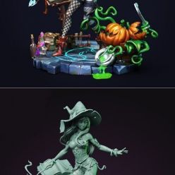 3D model Hazel Pin Up Witch – 3D Print