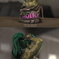 3D model She-Hulk Bust – 3D Print