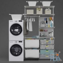 3D model Laundry with Clothes