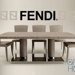3D model Bernini table and Elisa chair by Fendi Casa