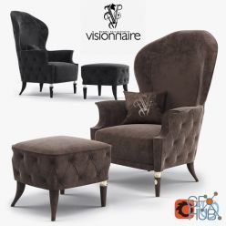 3D model Visionnaire Alice Armchair with puff