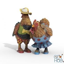3D model LotPixel – Chicken and Rooster Accessories