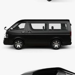 3D model Toyota Hiace Passenger Van L1H2 GL 2013