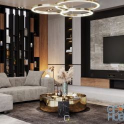 3D model Interior Kitchen – Livingroom 143 By Duy Quan