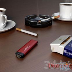 3D model Coffee with a cigarette