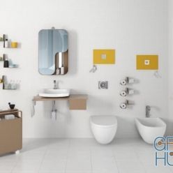 3D model Furniture and fixtures with a bidet