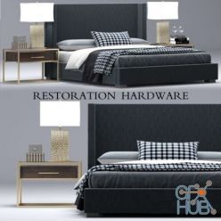 3D model Restoration Hardware Shelter bed