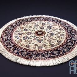 3D model Round rug with fringe