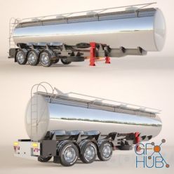 3D model Gasoline Fuel Tanker Trailer Semitrailer tank for fuel transportation