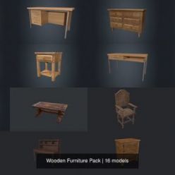 3D model CGTrader – Wooden Furniture Pack 3D Model Collection