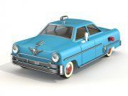 3D model Blue retro car