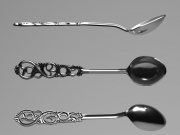 3D model Teaspoon with carved handle