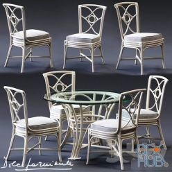3D model IRENE table with Dolcefarniente ORTENSIA chair