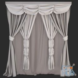 3D model Classic gray curtains