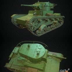 3D model Tank T-26 PBR