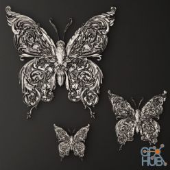 3D model Stucco butterfly decor